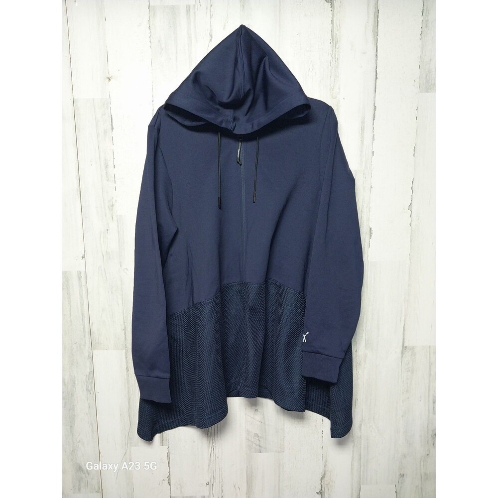 Puma Evo Drapy Mesh Full Zip Hooded Track Jacket Size XL Navy Blue
